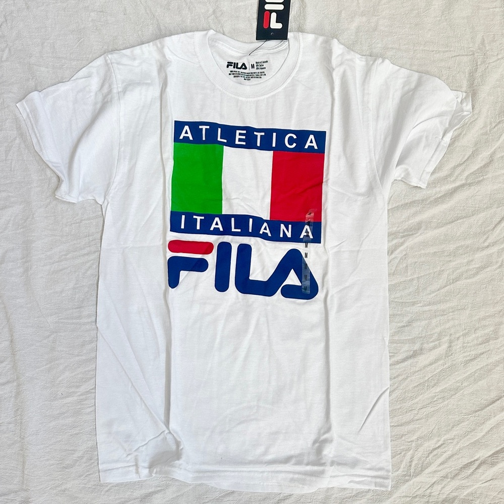 FILA Men's White Italiana Graphic Tee